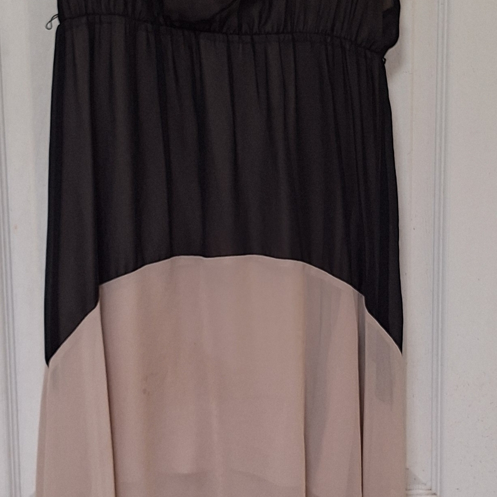 Calvin Klein Black and Tan Maxi A-Line Dress - Picture 5 of 6